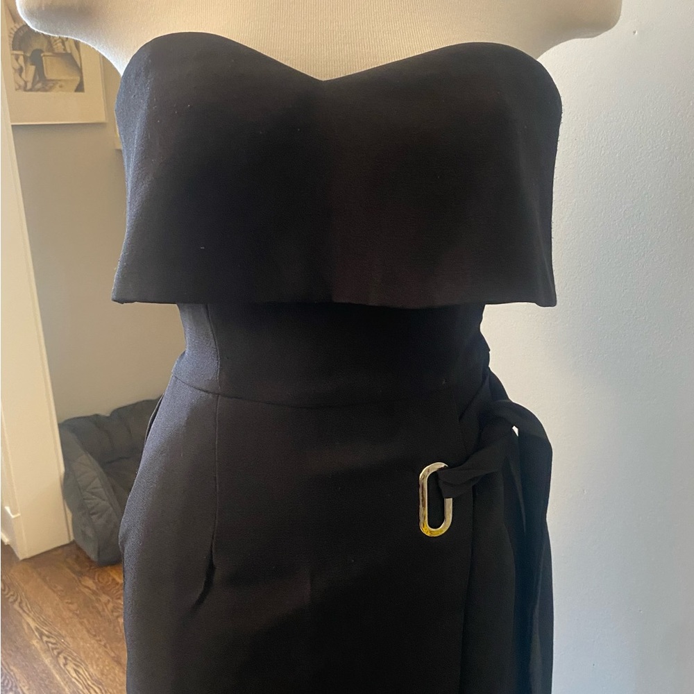 Monaco Black Strapless Midi Dress